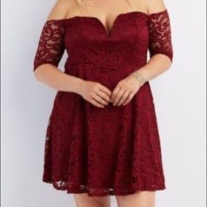Charlotte Russe Lace Off the Shoulder Dress